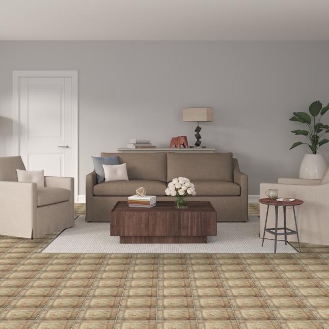 Achim Spanish Rose Off-white Stone Look 0.07-mil x 12-in W x 12-in