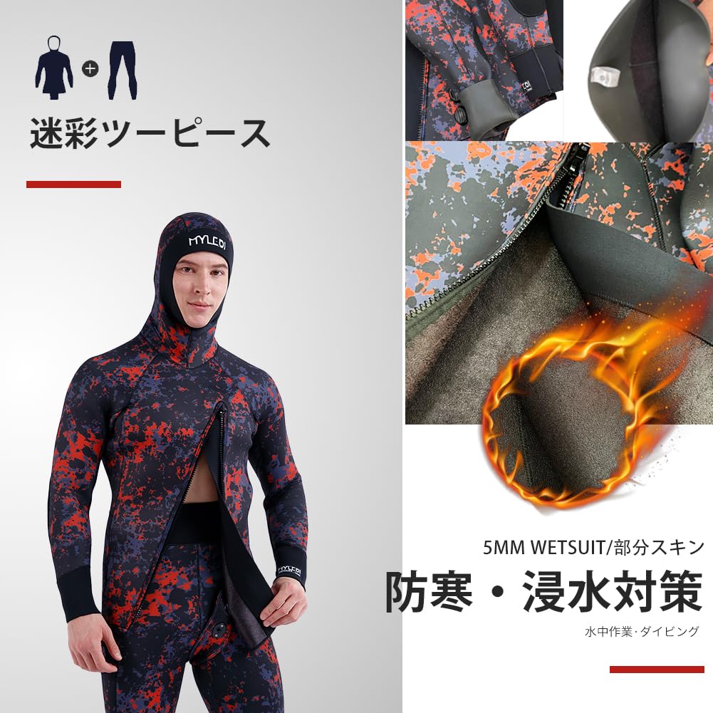 MY038 ウェットスーツ メンズ 2ピース