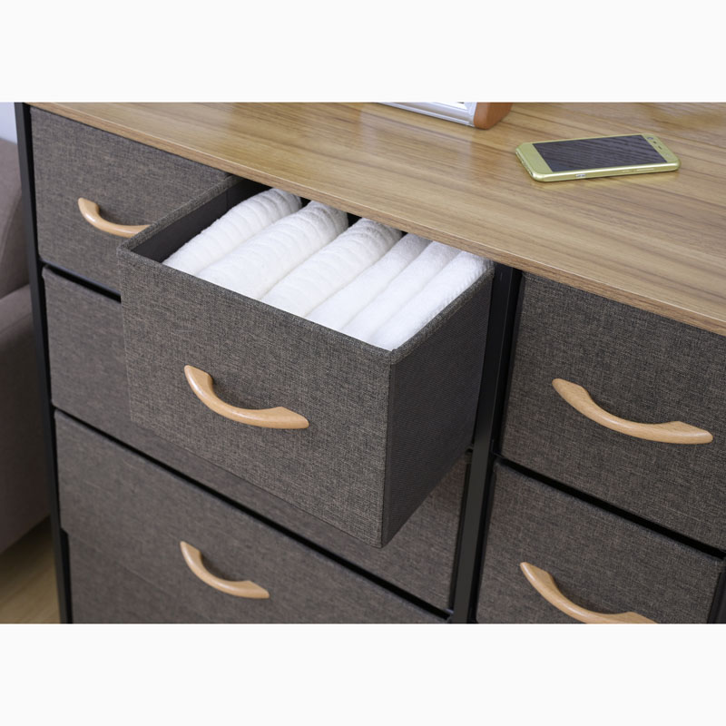 ファブリックチェストワイド 4段 ブラウン ｜ ミスターマックス