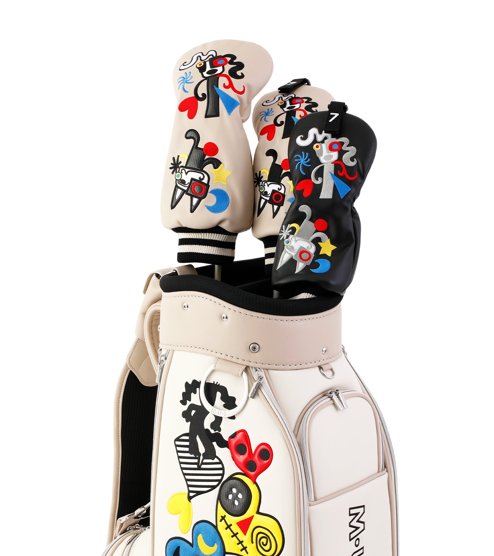 ポップアートカラフルパッチワーク刺繍ヘッドカバー（UT用） – M・U