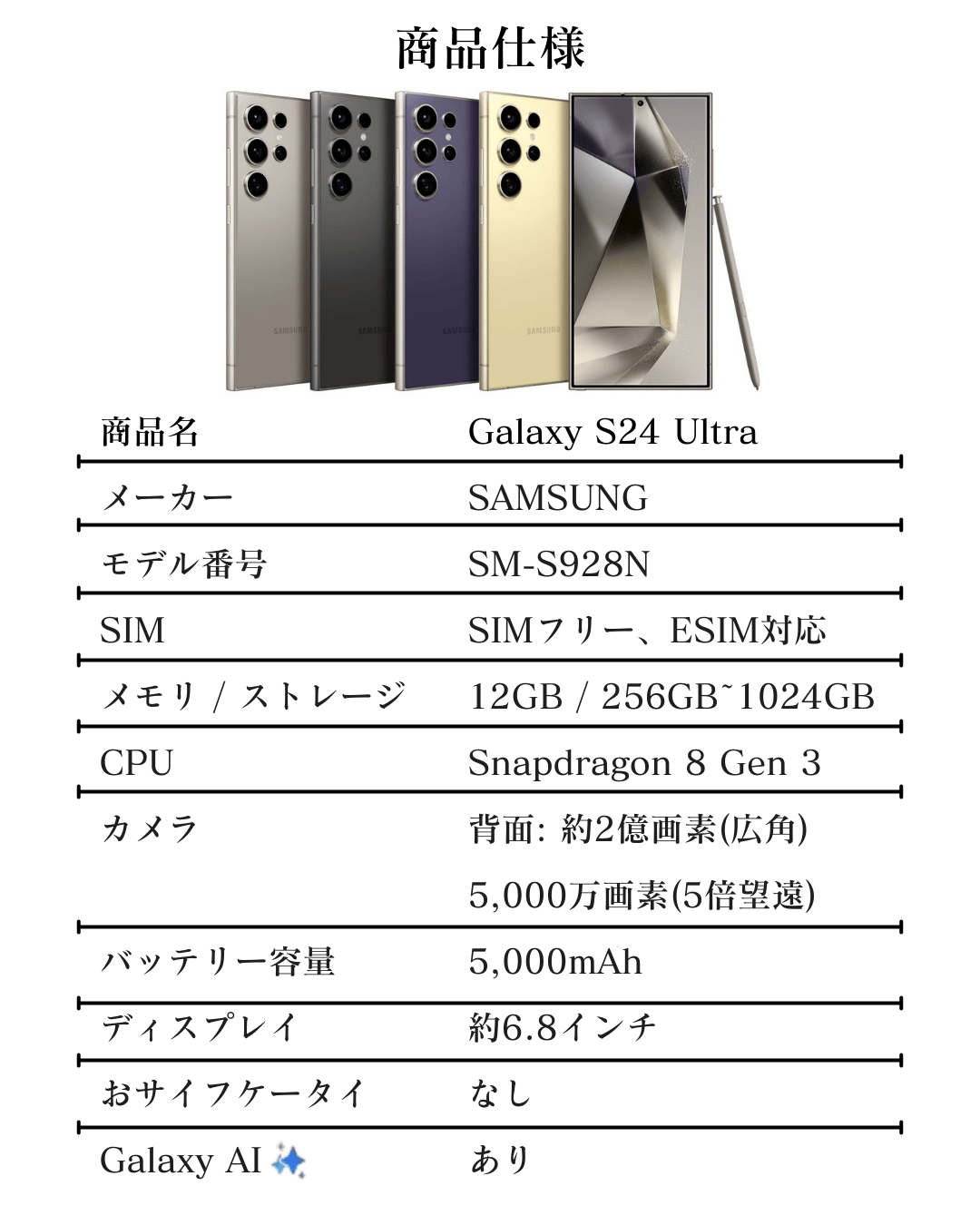 S24 Ultra 256GB Black – NCモバイル