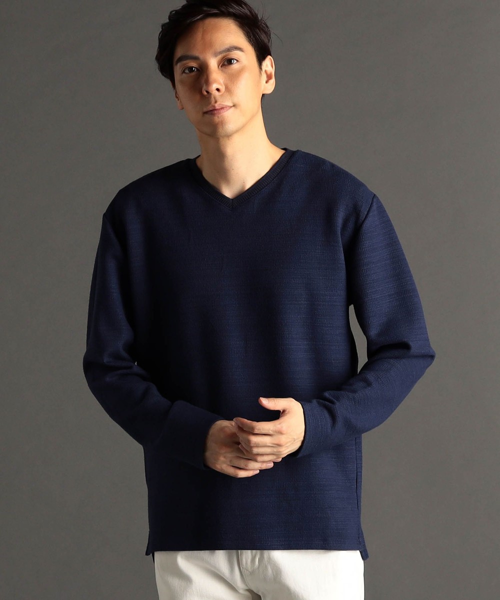 メランジダブルフェイス Vネックカットソー｜長袖｜ニコル公式通販