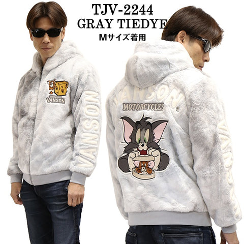 ファーZIPジャケット VANSON×TOM&JERRY トムジェリ オールドトム tjv-2244