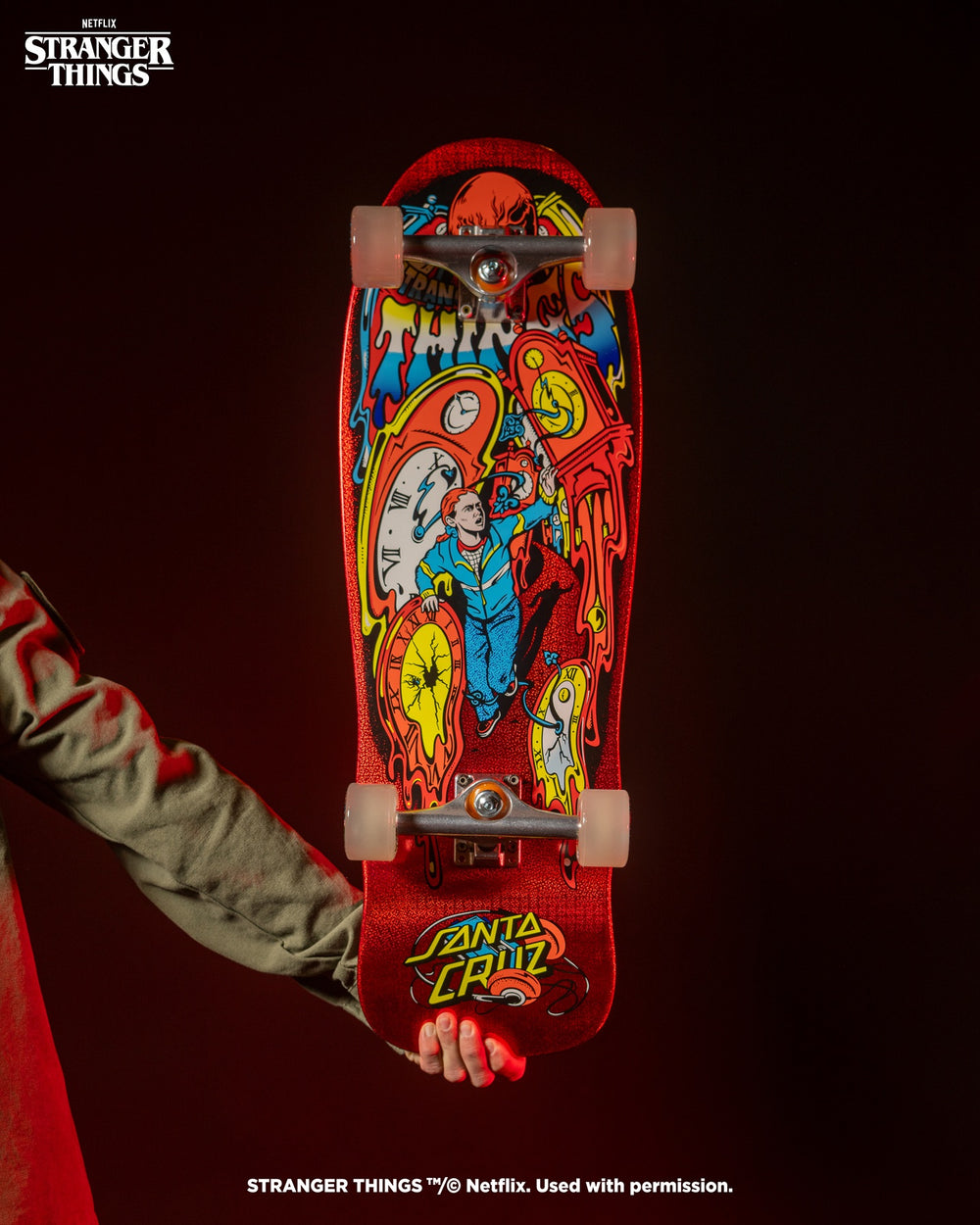 9.7in Grabke Max Melting Clock Skateboard Deck | Stranger Things