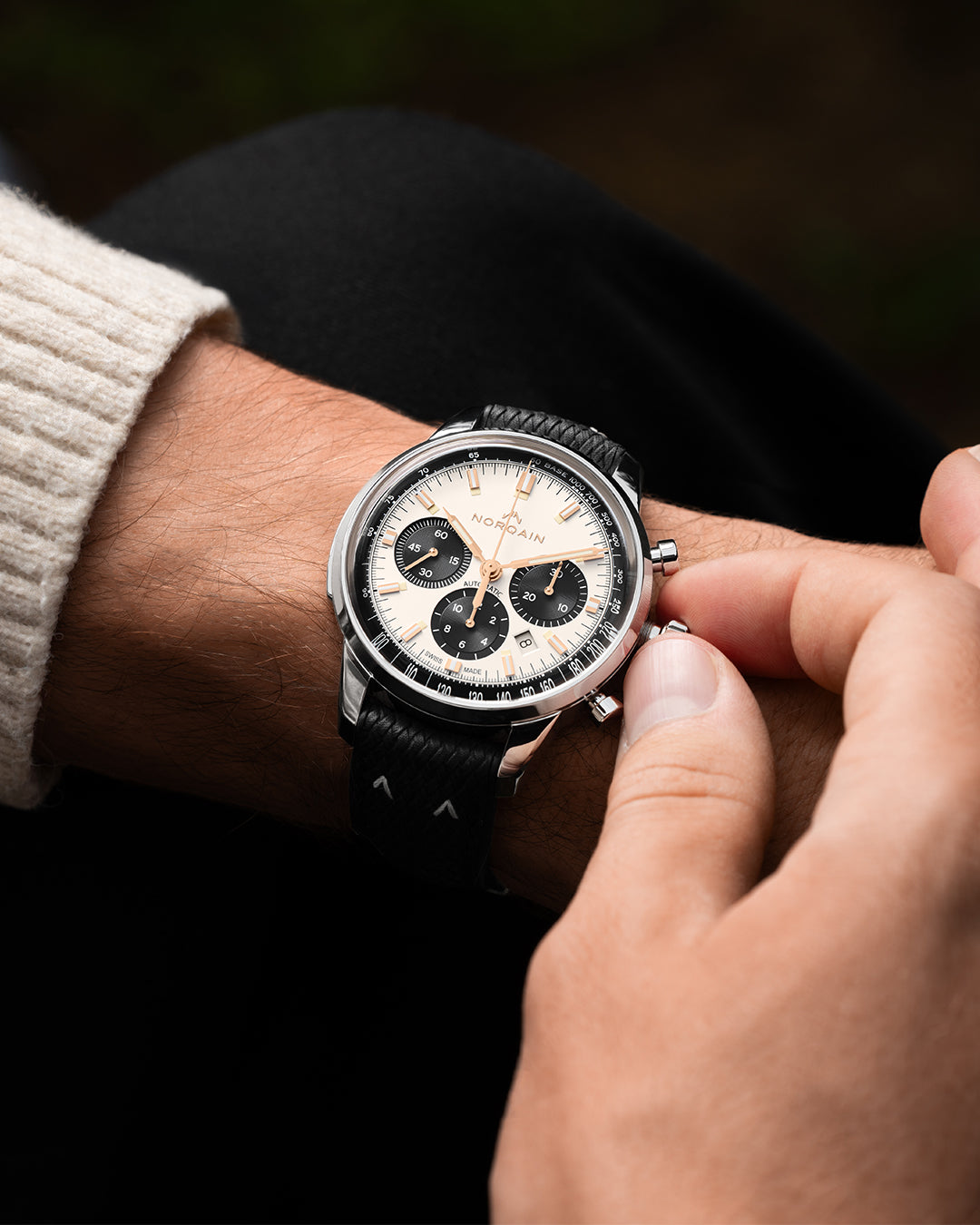 Freedom 60 Chrono 43mm Off White | NORQAIN Swiss Made Watches