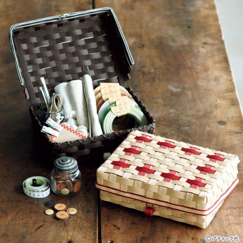 エコクラフト「北欧風お道具箱（ふたつきのカゴ）」の作り方｜ぬくもり