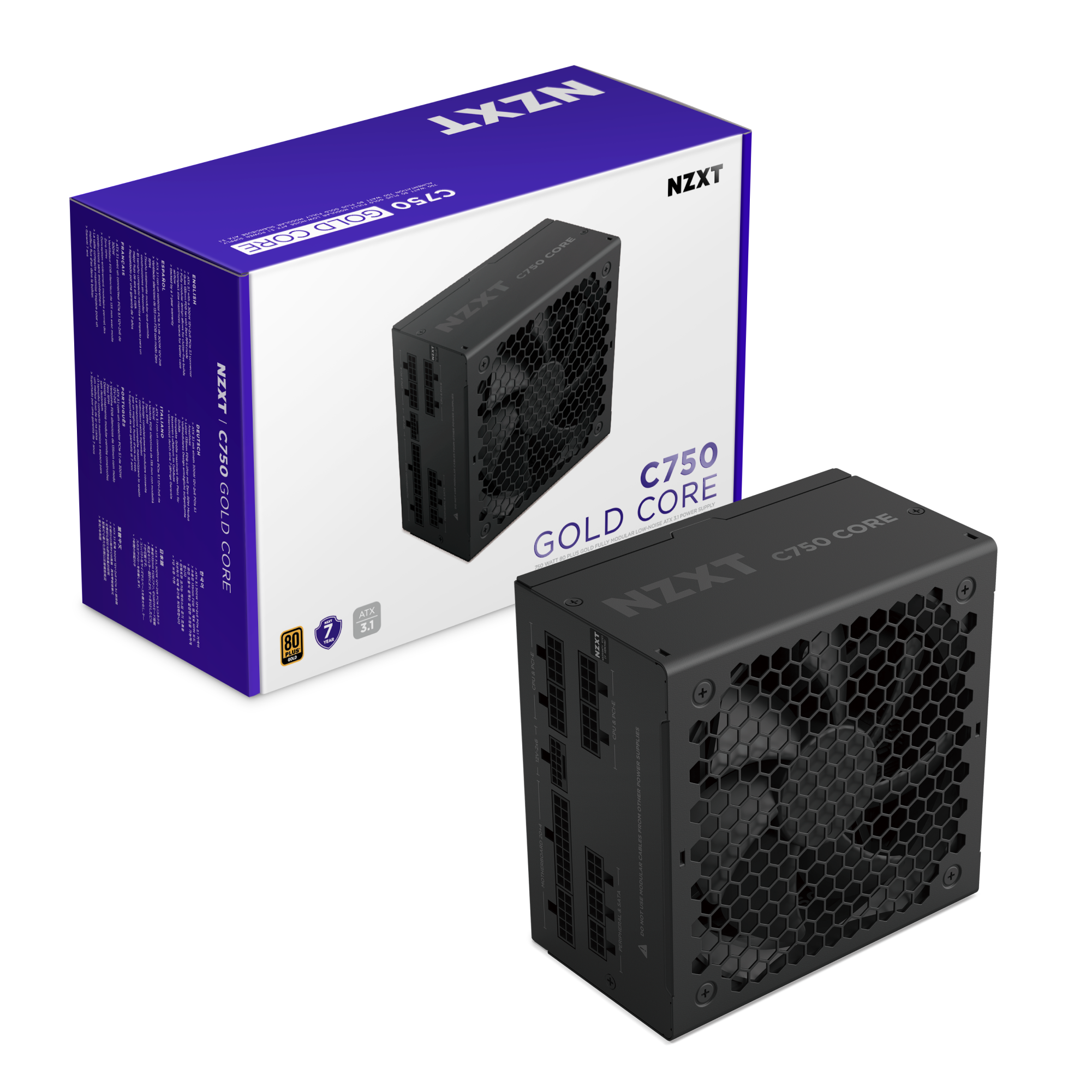 NZXT | C750 Gold Core PSU | 750ワット 80 PLUS Gold フルモジュラー