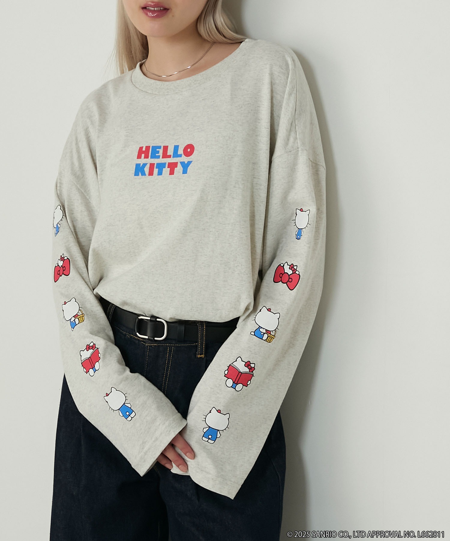 HELLO KITTY × forksy.】オーバーサイズアソートロゴプリントロンT