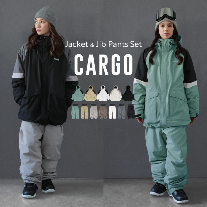 スノーボードウェア レディース 上下セット ルーズシルエット カーゴ