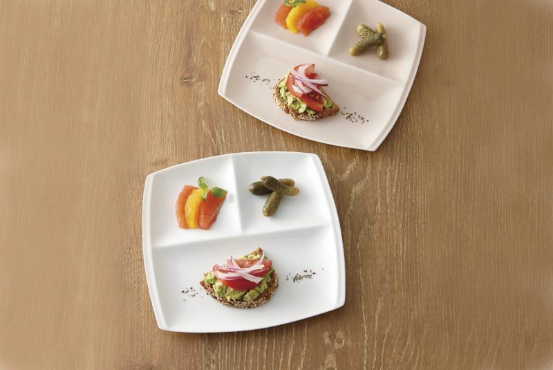 titto 3つ仕切皿(角) 白 | 小田陶器公式サイト