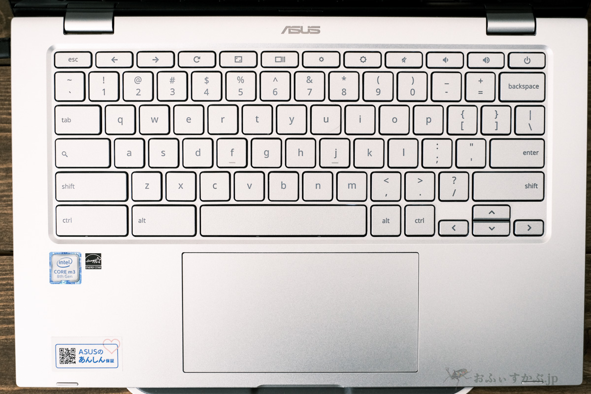 かぶ] ASUS Chromebook C425TAなどの英語キーボードモデルで「印字と