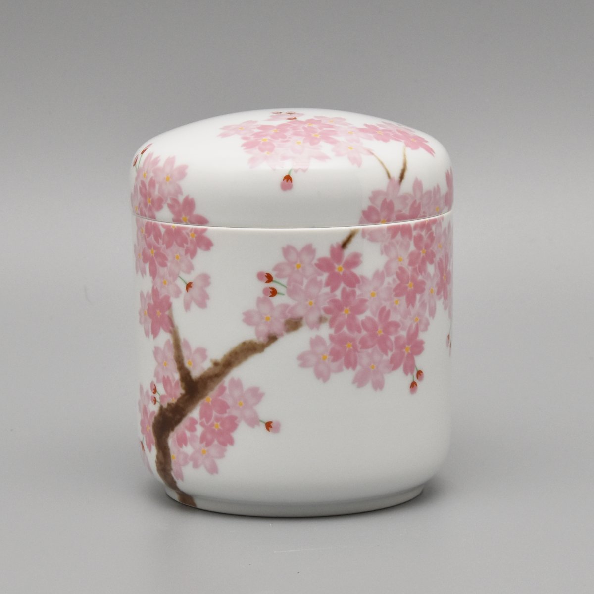 吉野桜）筒型4寸骨壺|有田焼の老舗-香蘭社オンラインショップ