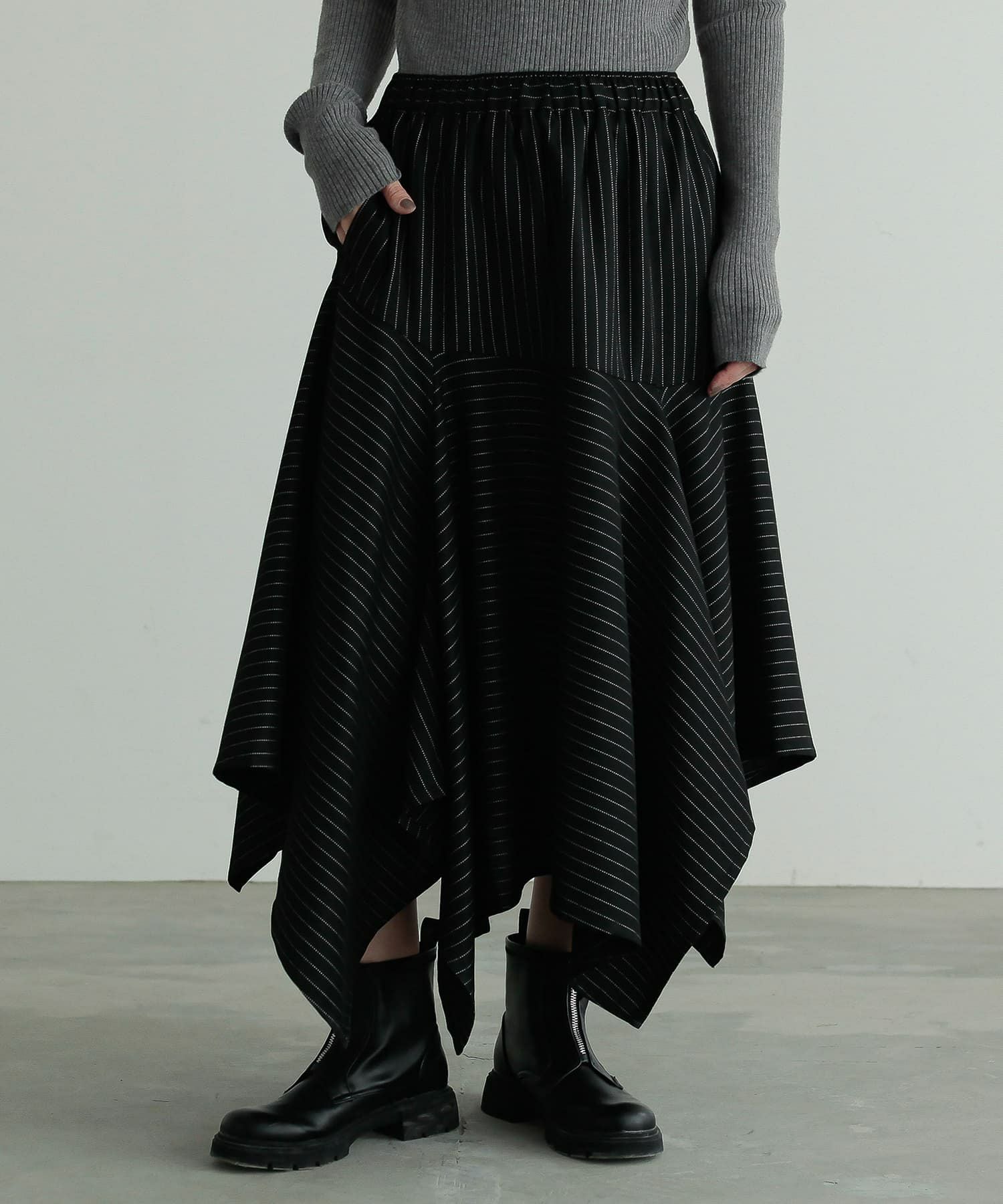 n'OrLABEL裾ギザギザスカート』