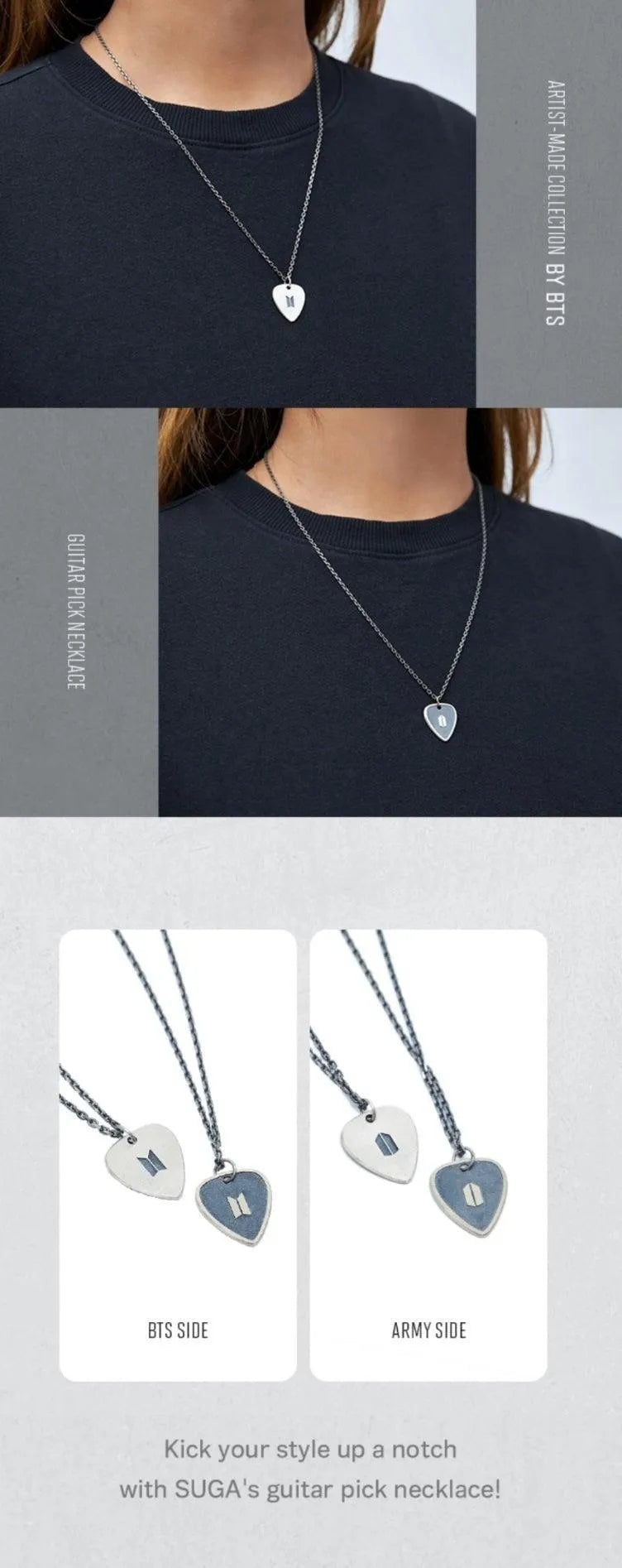Buy Suga Black Note & Guitar Pick Necklace [BTS Artist-Made