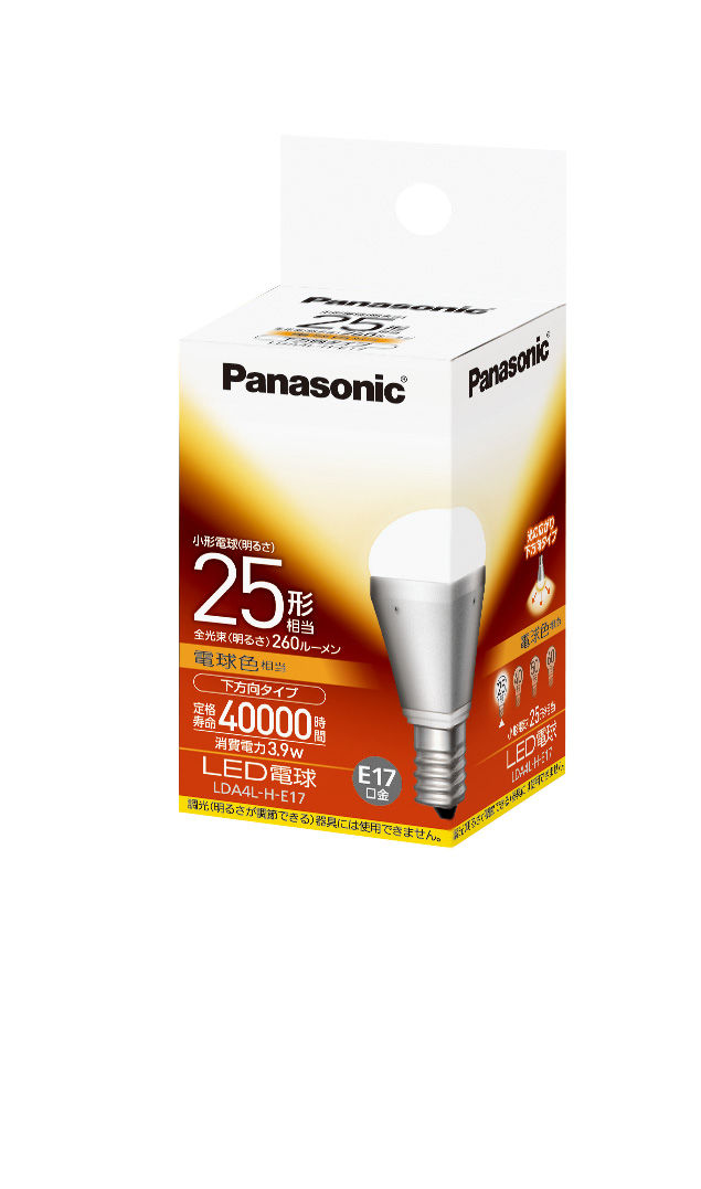概要 LED電球 3.9W(電球色相当) LDA4LHE17 | LED電球・蛍光灯 | Panasonic