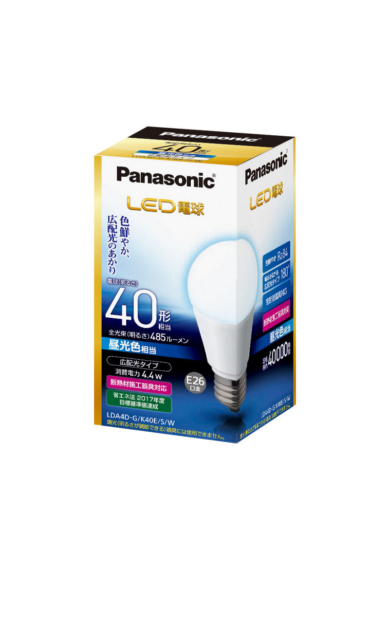 概要 LED電球 4.4W（昼光色相当） LDA4DGK40ESW | LED電球・蛍光灯