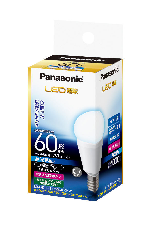 概要 LED電球 6.9W（昼光色相当） LDA7DGE17K60ESW | LED電球・蛍光灯