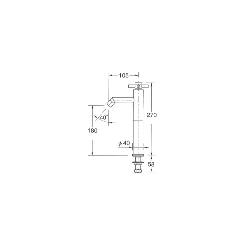 716-802-13 カクダイ（KAKUDAI） 立水栓（トール） 洗面所用立水栓（単