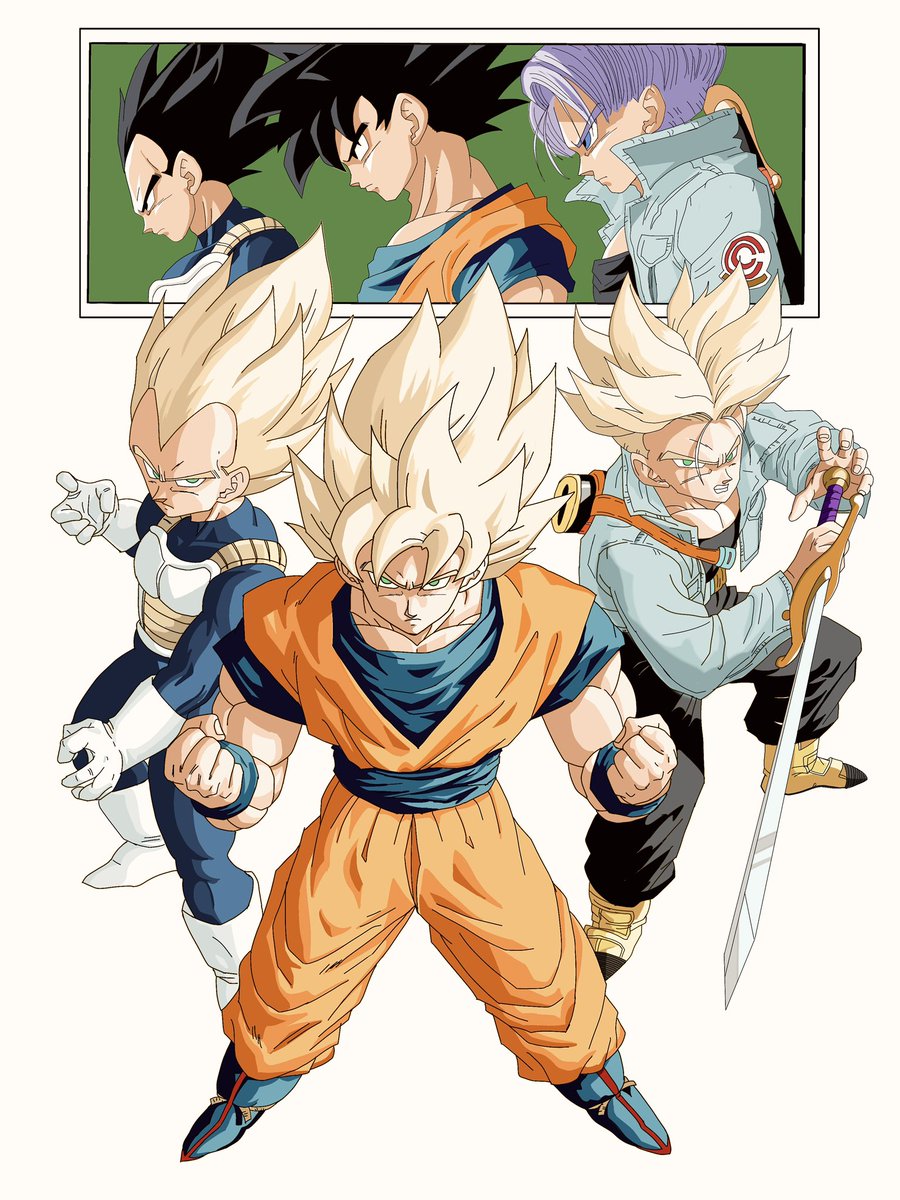 極限バトル！！三大超サイヤ人！ #お絵描き #イラスト #ドラゴンボール