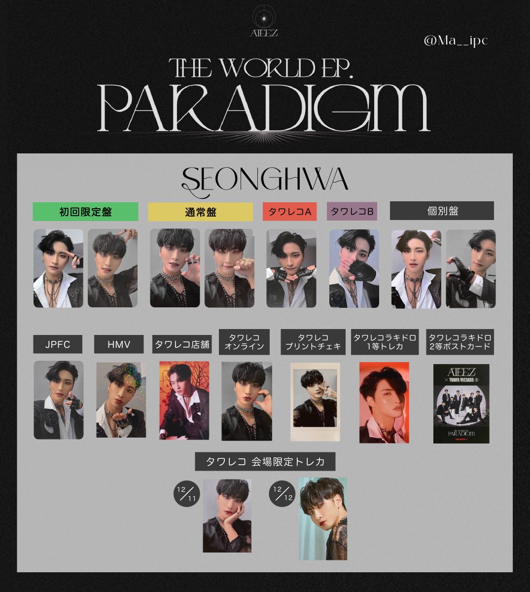 ATEEZ THE WORLD EP.PARADIGM トレカ一覧 🤍メンバー別一覧 【追加