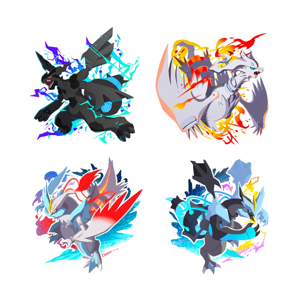 お仕事】「ポケモンGO」のステッカー ゼクロム、レシラム、ブラック