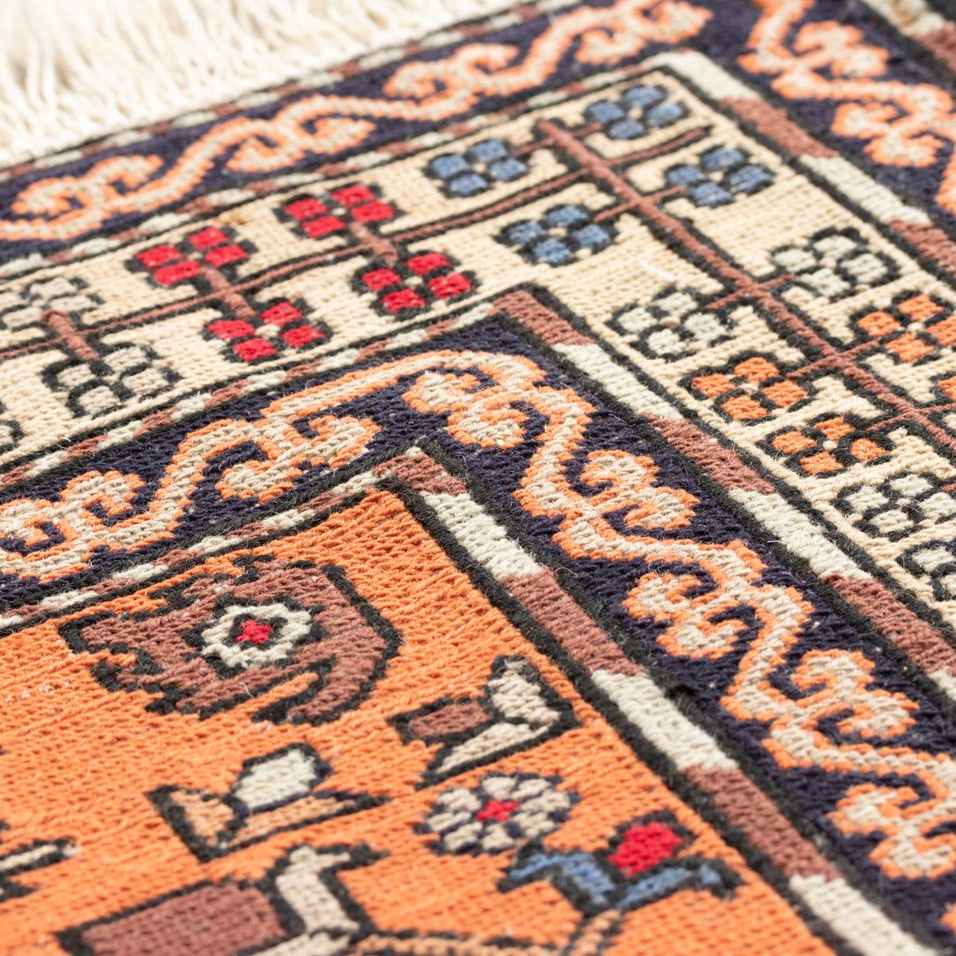 ペルシャ手織りキリム ウール ラグ アゼルバイジャン 122×215cm