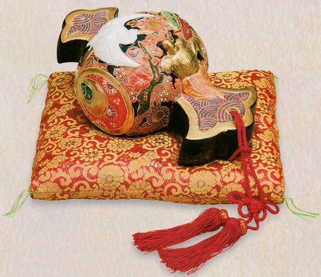 九谷焼 10号小槌・鶴亀 盛【特価/通販/七福神/開運招福縁起置物/記念品