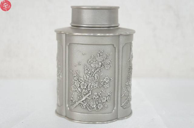 ロイヤルセランゴール ピューター 錫製 茶筒 総重量:約474.3g 金属工芸