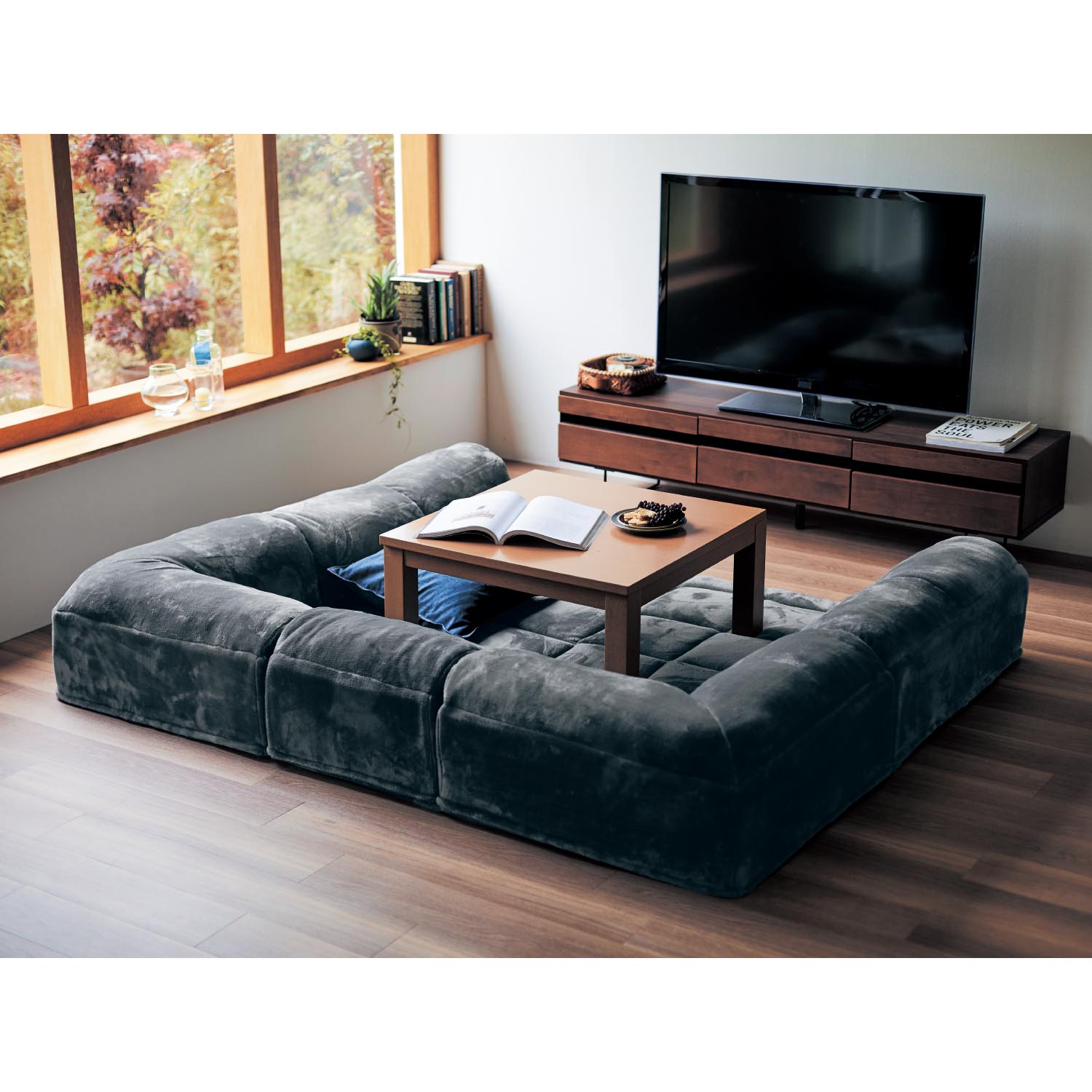 あったかなめらかな低反発ダブルコーナークッションセット(ロー