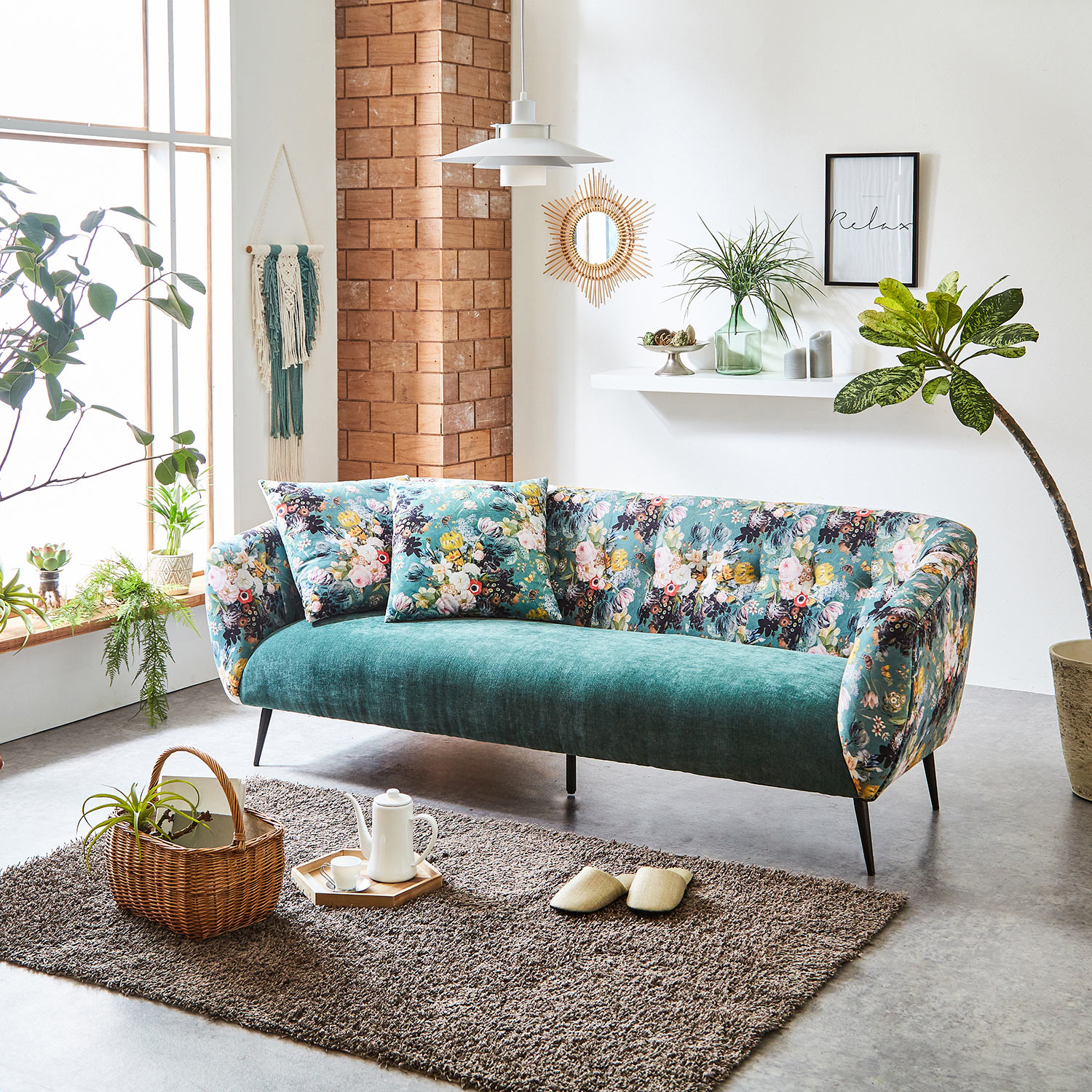 リーフ柄のモダンソファー ＜2人掛け／3人掛け＞｜通販のベルメゾン