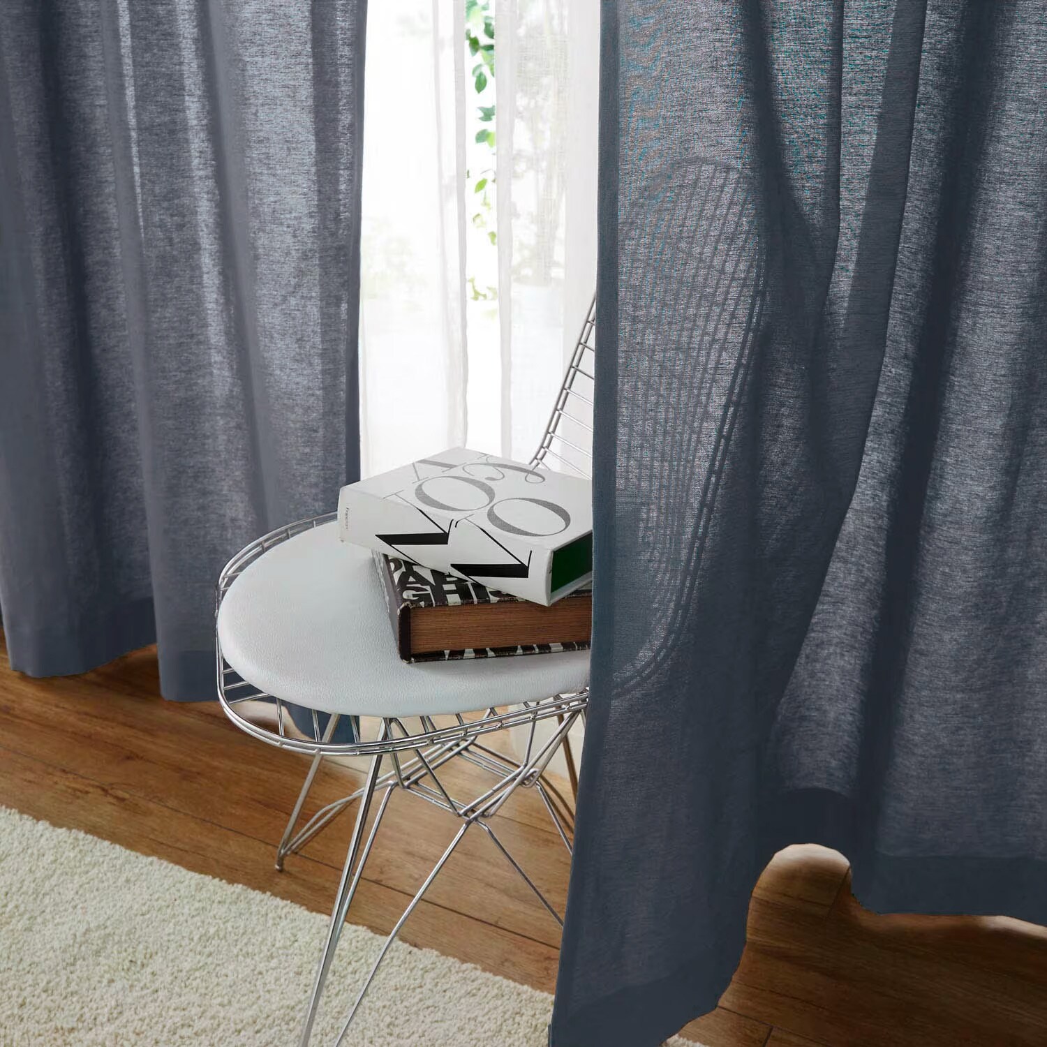 在庫限りのお買得】 【旧タイプ】フレンチリネンカーテン ＜約100×90×2