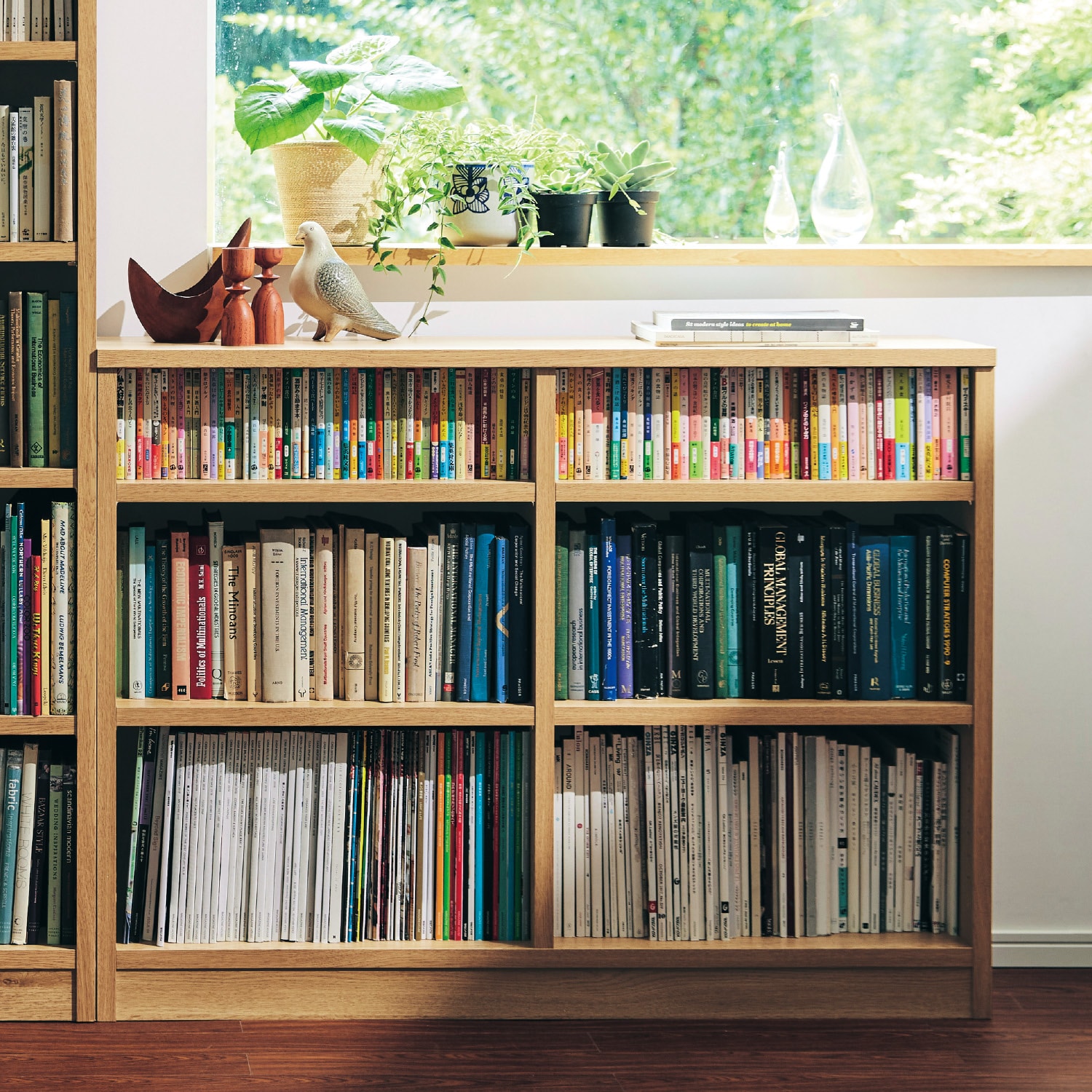 腰高頑丈本棚［日本製］（本棚/書棚/ブックシェルフ）｜(スリー