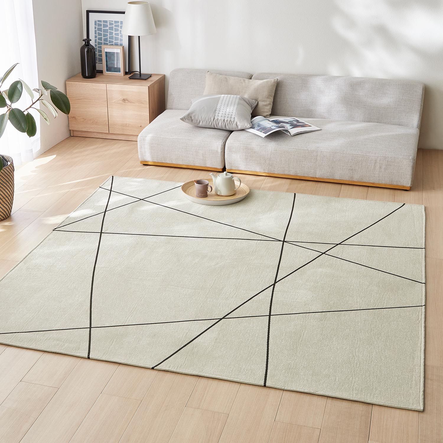 幾何学柄のウレタン入りラグ｜通販のベルメゾンネット