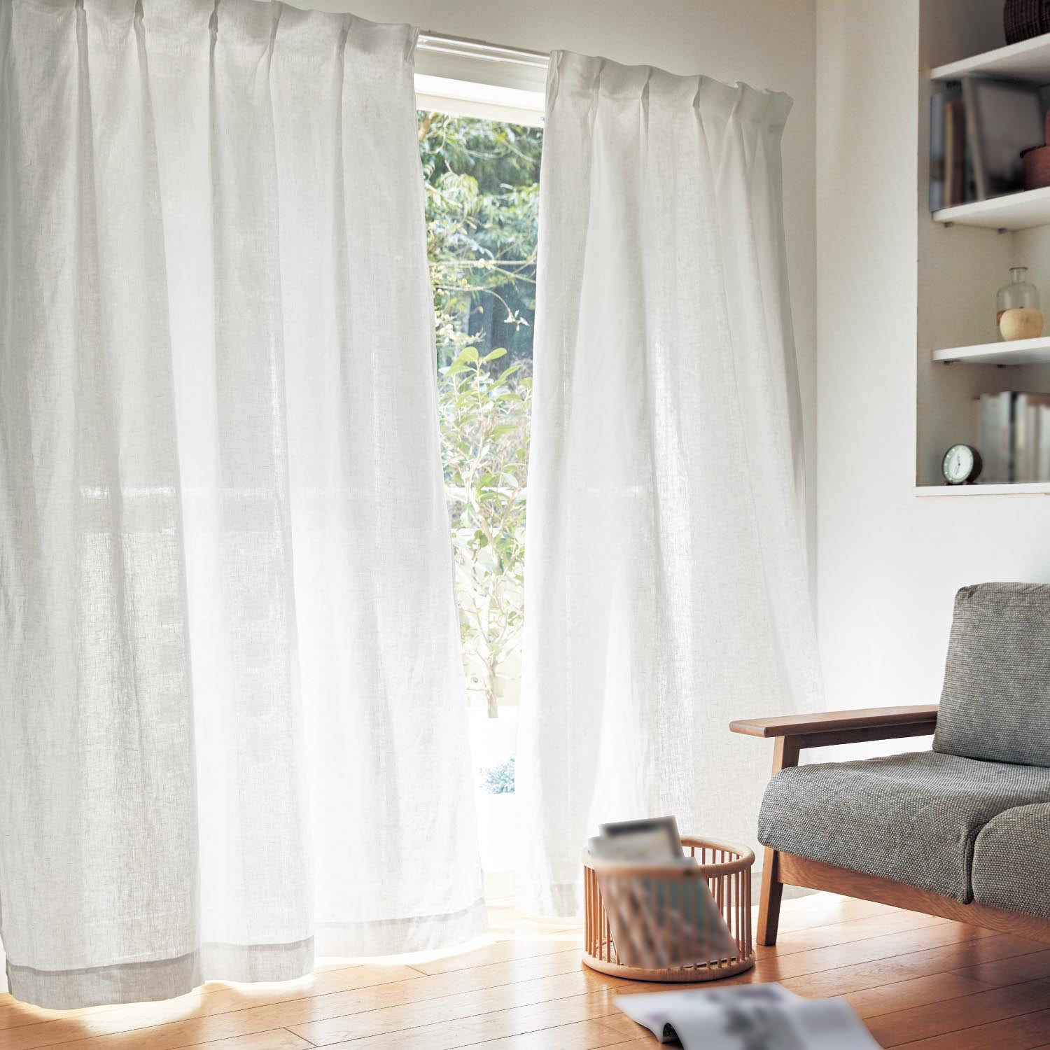 お届けが早め】 フレンチリネンカーテン ＜2枚組／1枚＞(ラブザリネン