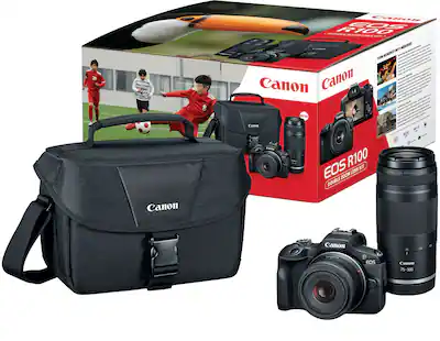 Canon EOS R100 4K Video Mirrorless Camera Double Zoom Lens Kit