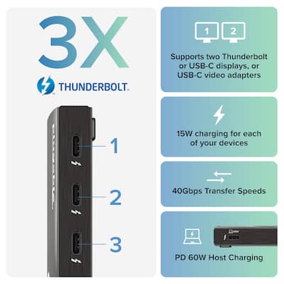 Plugable Thunderbolt 4 Hub 4 in 1 Pure USB C Design Includes USB C