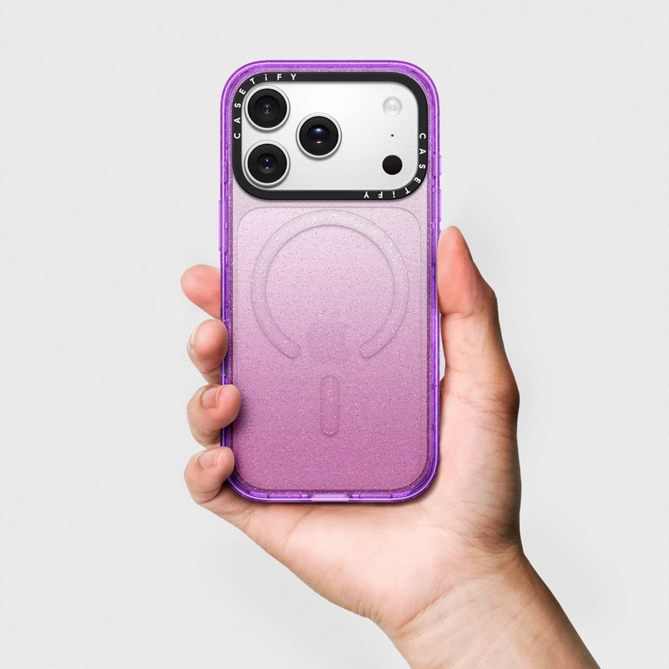 CASETiFY Apple iPhone 17 Pro Max Impact Case Purple Glitter CTF