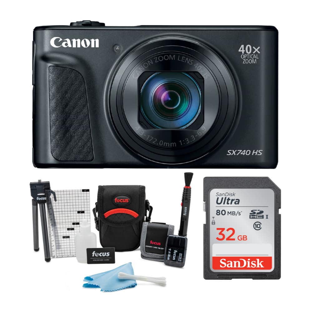 Canon Powershot SX740 HS Digital Camera (Black) with 32GB Card