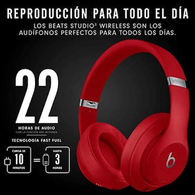 Beats Studio3 Wireless Over Ear Headphones (Latest Model) Red
