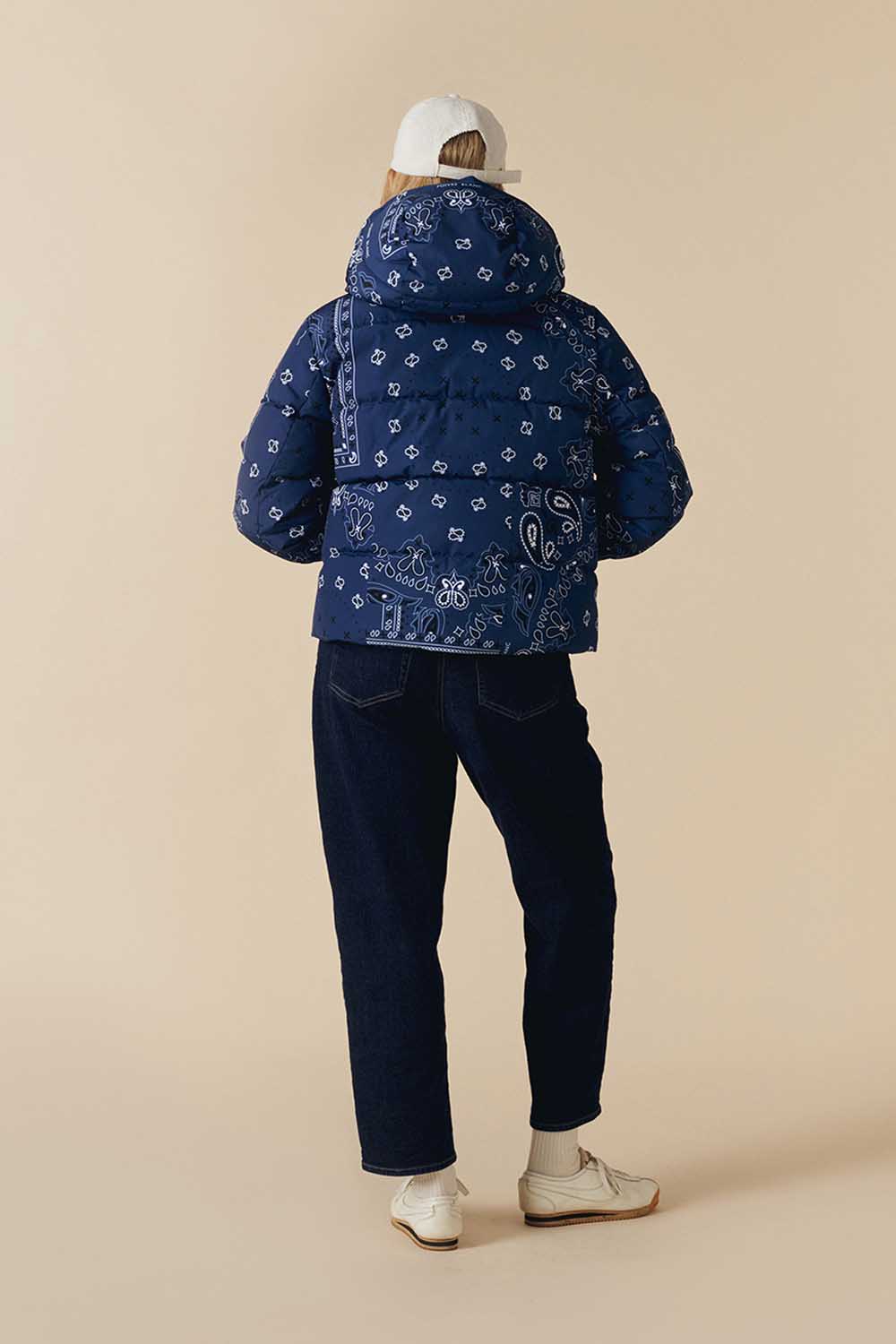 CHLOE PAISLEY DOWN SKI JACKET - Poivre Blanc