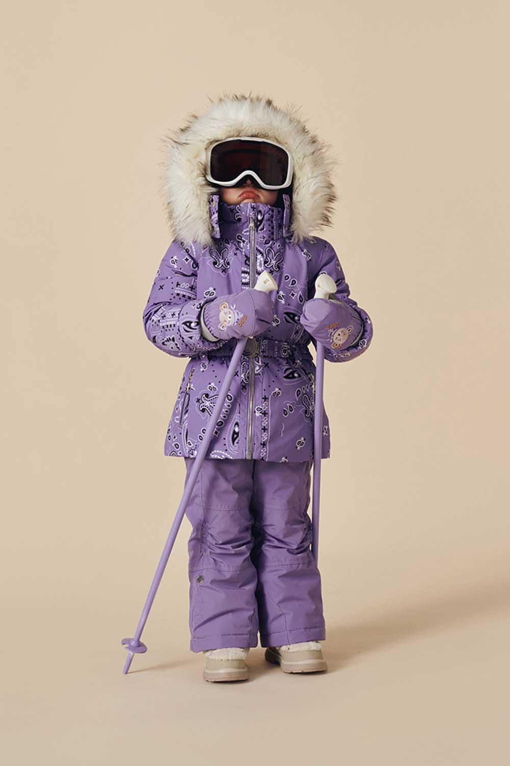 JUNE PAISLEY DOWN SKI JACKET - Poivre Blanc