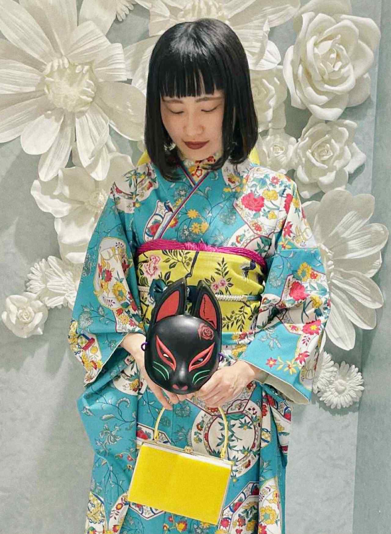 中国の花柄絵皿モチーフ ネオジャパネスク | kimono hearts | 成人式の