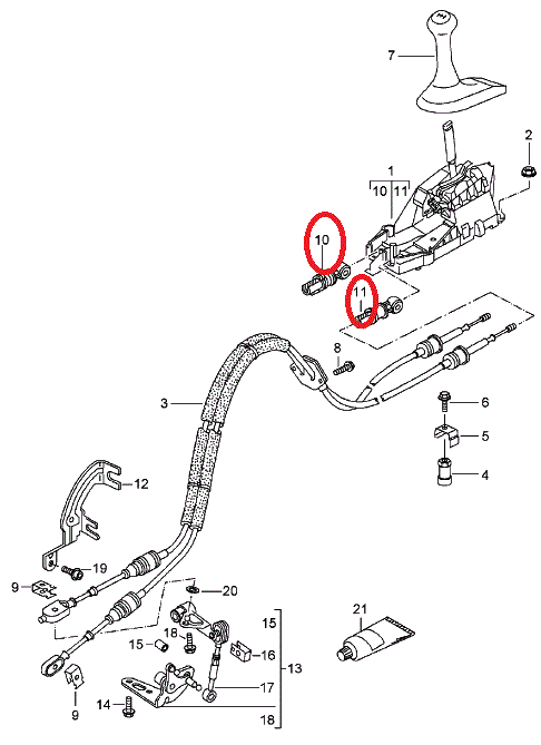 ギア リンケージ ケーブル エンド 986/996/987/997 - ポルシェ小僧