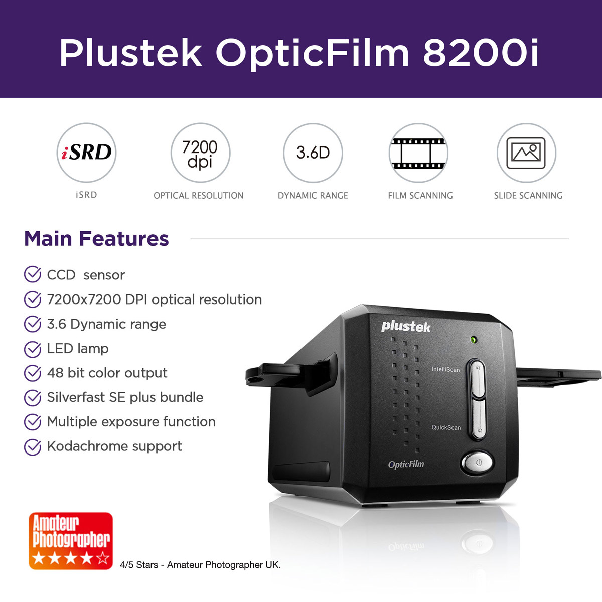 Plustek Scanner OpticFilm 8200i SE| Plustek USA