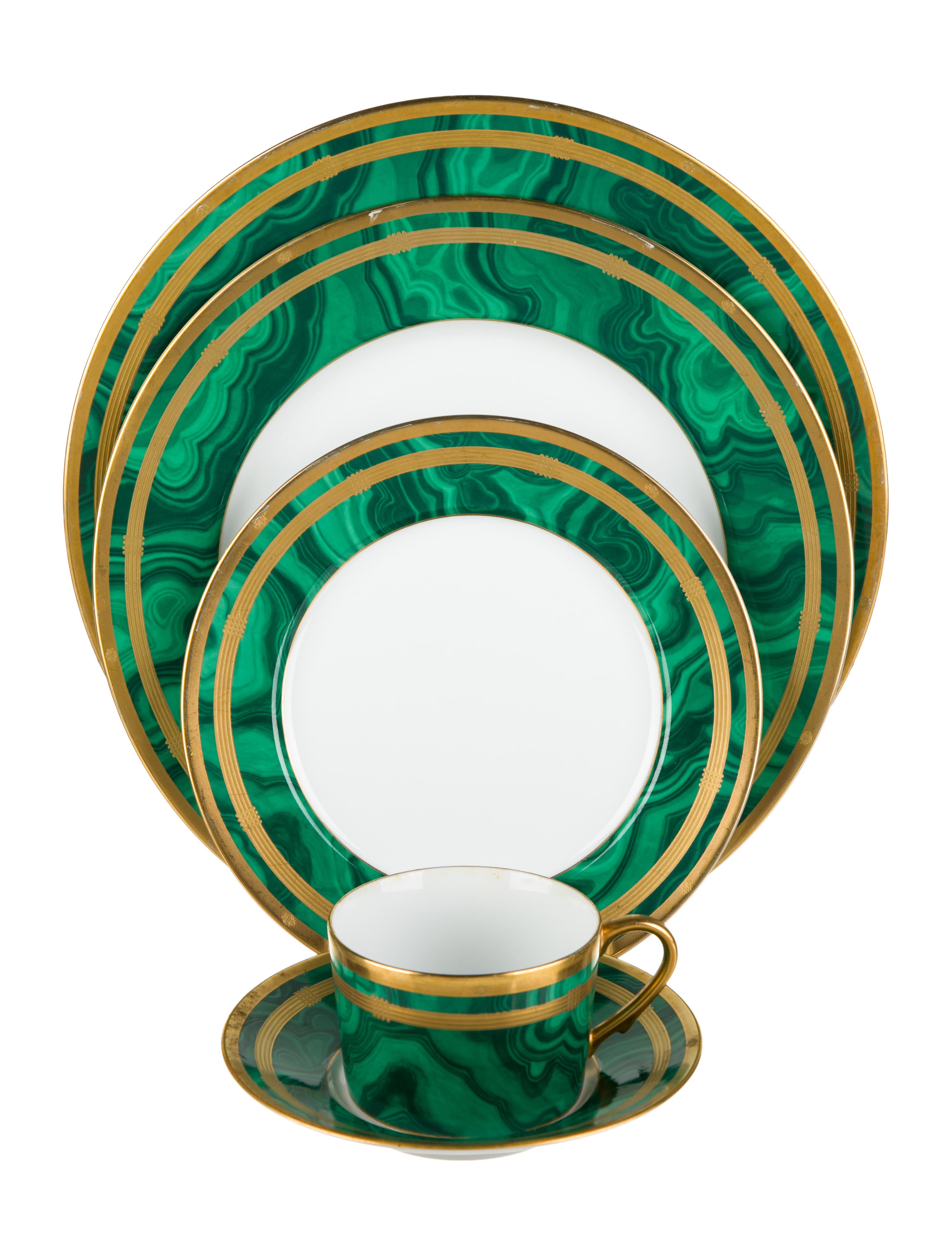 Christian Dior 11-Piece Gaudron Malachite Tableware Set - Green