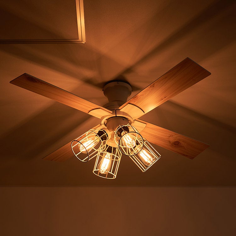 温かみのある光とファンの風がお部屋を快適な空間に。「VINTAGE