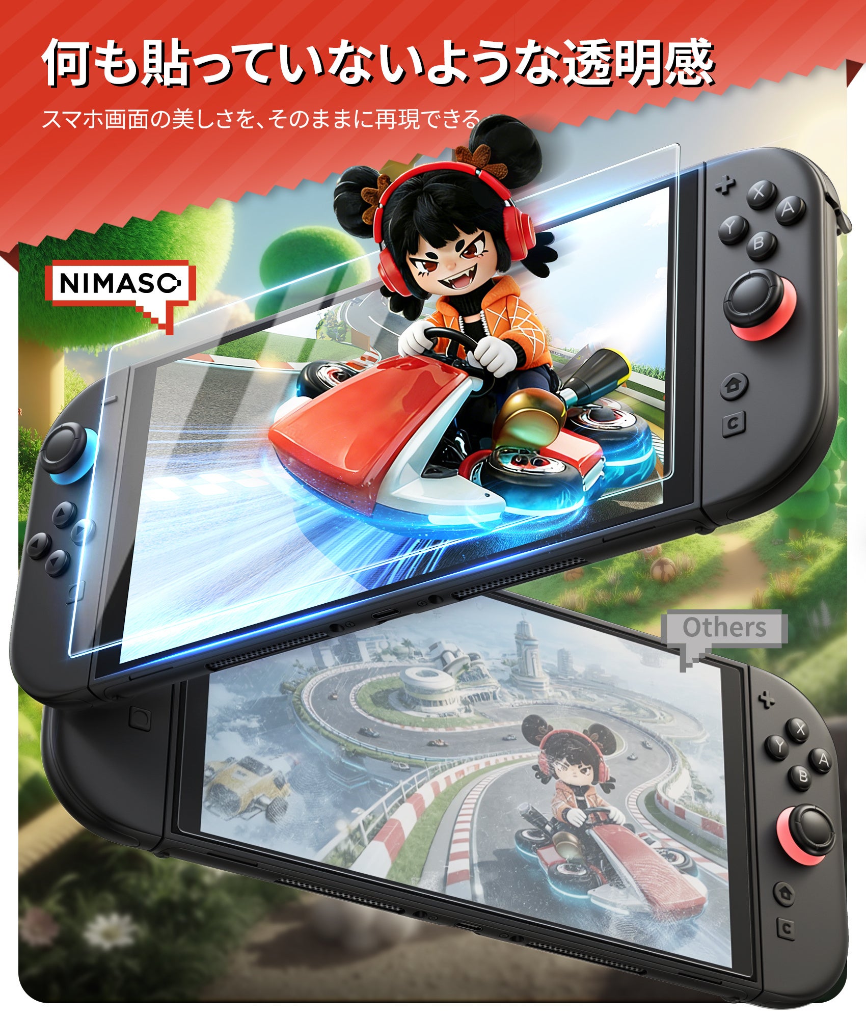 NIMASO Nintendo Switch 2 専用 画面保護 フィルム 新発売。抽選で
