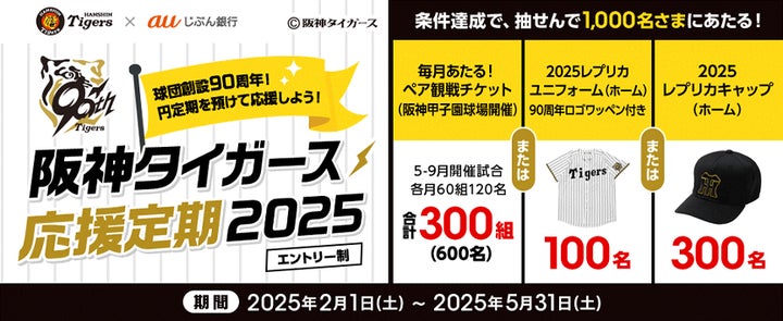 5月⁻9月開催の阪神タイガース公式戦ペアチケットがあたる「阪神