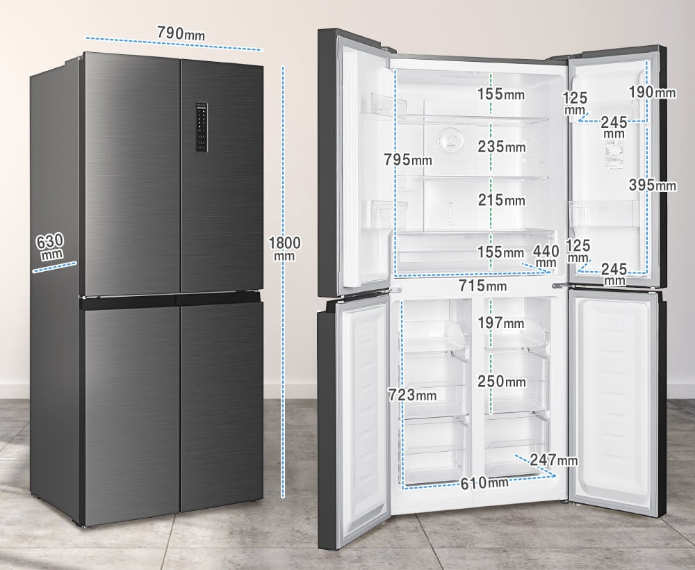 薄型設計で使いやすい362L冷凍冷蔵庫を、ジェネリック家電ブランド