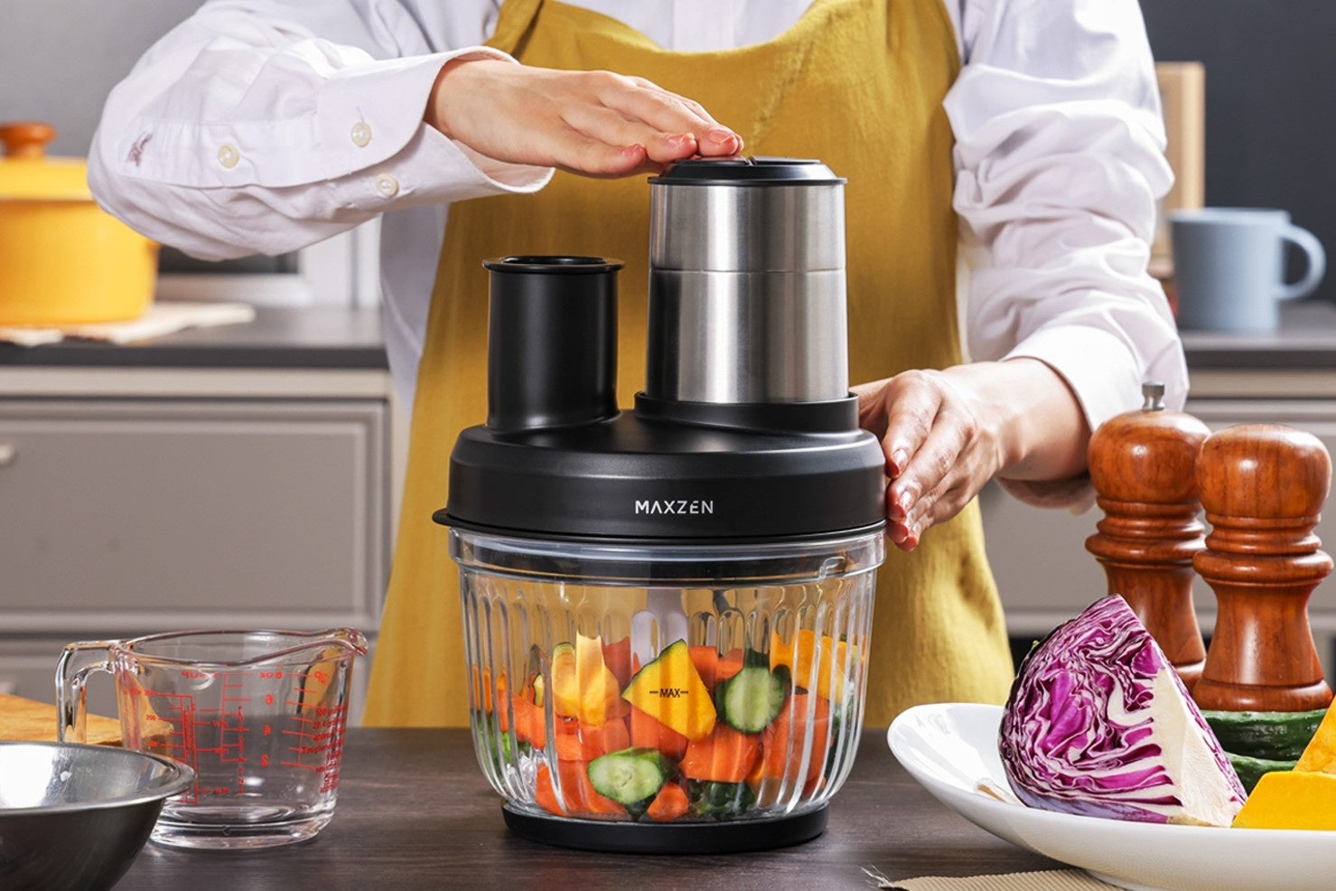 2023年製 アムウェイ 鍋21ピースセットと黑 フードプロセッサーフル